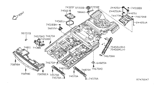 2011 Nissan Altima Frame Battery Diagram for 24427-ZN50A