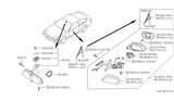 Diagram for 1990 Nissan 300ZX Mirror Actuator - 96367-35F10
