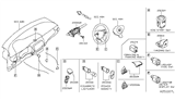 Diagram for 2021 Nissan Versa Ignition Switch - 25150-5RA0A