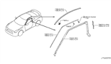 Diagram for 2020 Nissan GT-R Weather Strip - 76861-JF00E