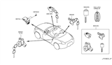 Diagram for 2011 Nissan 370Z Ignition Lock Assembly - 48700-JF00D