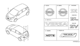 Diagram for 2016 Nissan Versa Note Emblem - 62890-3VA0A