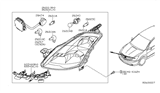 Diagram for 2009 Nissan Altima Headlight - 26010-JA01B