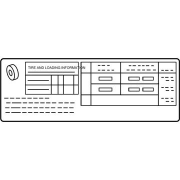 Nissan 99090-3NA1A PLACARD Tire Lt