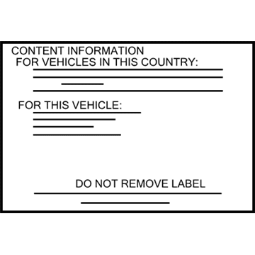 Nissan 990A2-3NF0A Label-Parts Content