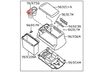 Nissan 96910-6MM0B Box Assy-Console,Center