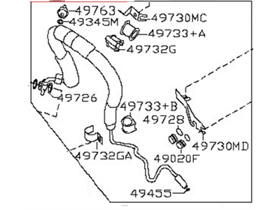 Nissan 49720-7Y000 SERVCIE File Hose And Tube Assembly