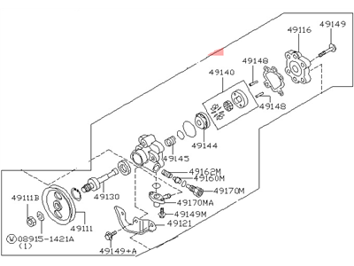 1994 Nissan Pathfinder Power Steering Pump - 49110-60G10