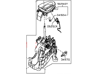 Nissan Rogue Automatic Transmission Shifter - 34901-JM70A
