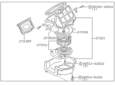 1994 Nissan Hardbody Pickup (D21) Blower Motor - 27200-S3800