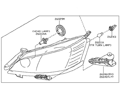 Nissan 26060-3LM0A Headlamp Assembly-Driver Side