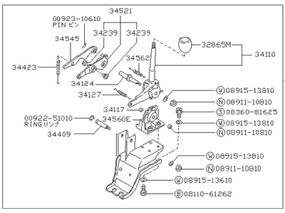 Nissan Van Automatic Transmission Shifter - 34102-11C00