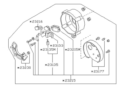 Nissan Hardbody Pickup (D21) Alternator Case Kit - 23127-80W01