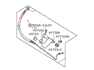 2012 Nissan Pathfinder Power Steering Hose - 49720-ZS00C