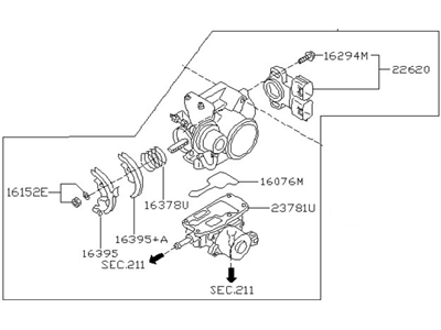 Nissan 16119-AE01C Throttle Chamber Assembly