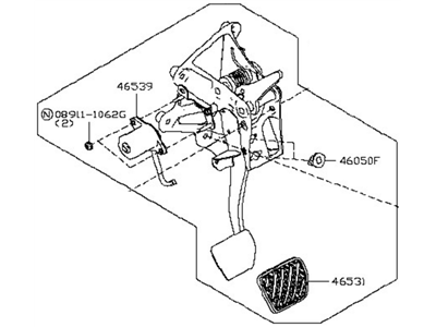 2012 Nissan Leaf Brake Pedal - 46501-3NA0B