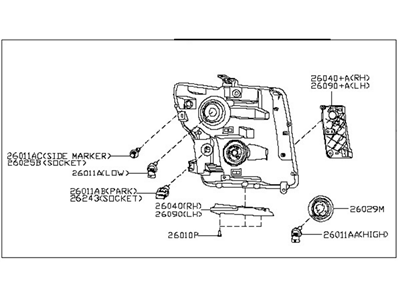 Nissan 26060-EZ21A Driver Side Headlight Assembly