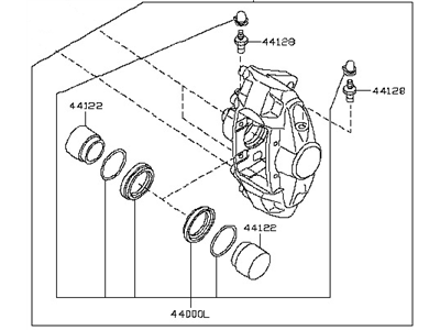 Nissan 370Z Brake Caliper Repair Kit - 44011-1EA1A