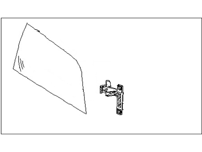 Nissan 83341-ZQ50A Glass-Side Window, 2ND LH