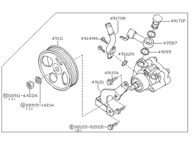 Nissan Pathfinder Power Steering Pump - 49110-ZL80A
