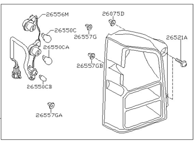 Nissan 26550-EA525 Lamp Assembly-Rear Combination,RH