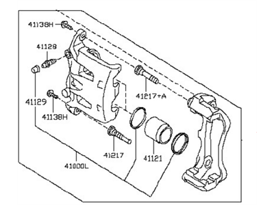 2014 Nissan Leaf Brake Caliper - 41001-3TA0A