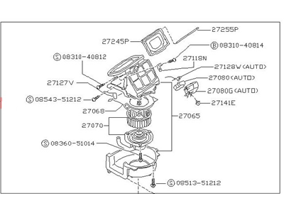 Nissan Hardbody Pickup (D21) Blower Motor - 27200-01G00