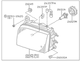 Nissan Pathfinder Headlight - 26010-0W025 Passenger Side Headlamp Assembly